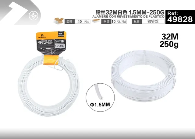 Alambre, 1,5 mm, 32 m, 250 g, color blanco