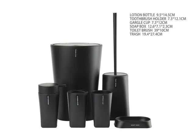 Juego de baño, color negro, modelo 610257