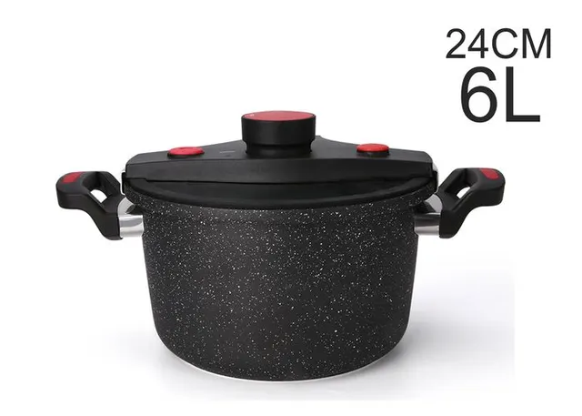 Olla a presión, 24 cm, color negro