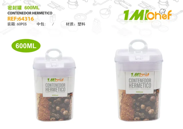 Frasco hermético, modelo JF18285, 600 ml