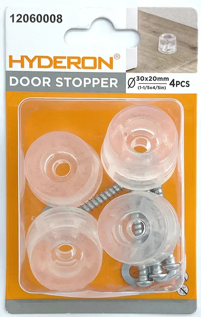 Topes para puertas, 30 × 20 mm, 4 piezas, color transparente