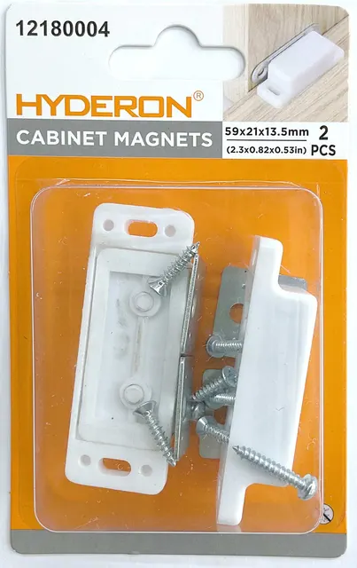 Tope con ventosa para puertas y gabinetes, 59 × 21 × 13,5 mm, 2 piezas, modelo 12180004