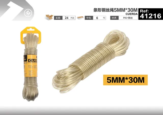 Cable de acero, 5 mm, 30 m