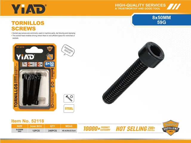 Tornillo, 8 × 50