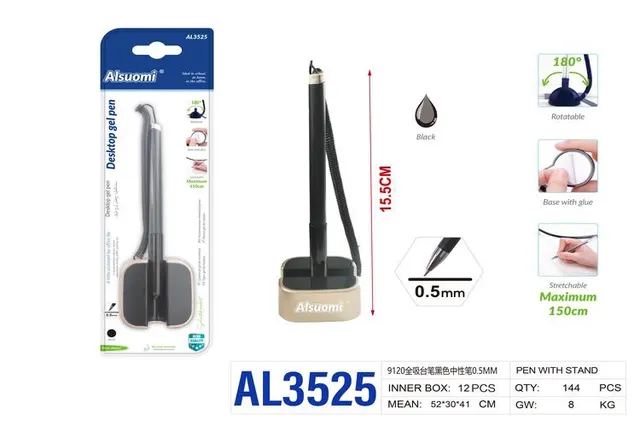 Pluma de gel, 0,5 mm, color negro
