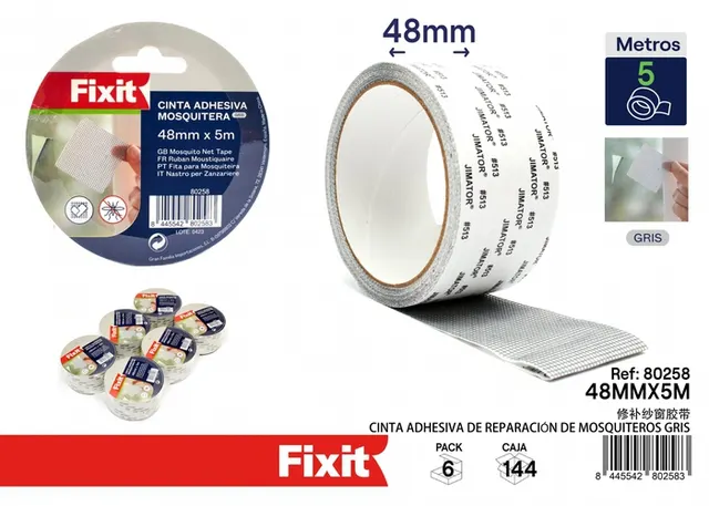 Cinta de reparación, 48 mm, 5 m, color gris