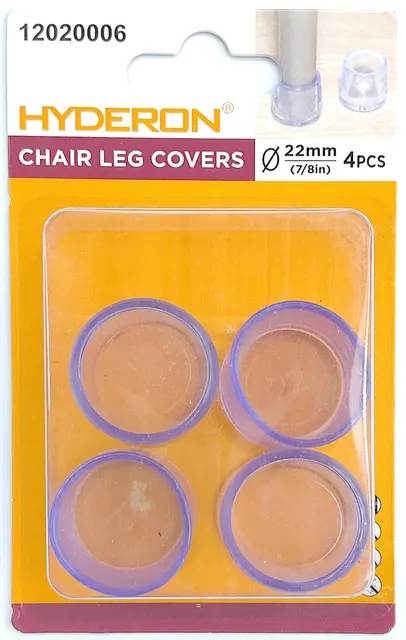 Protector para patas de mesa, 22 × 24,5 mm, 4 piezas, color transparente
