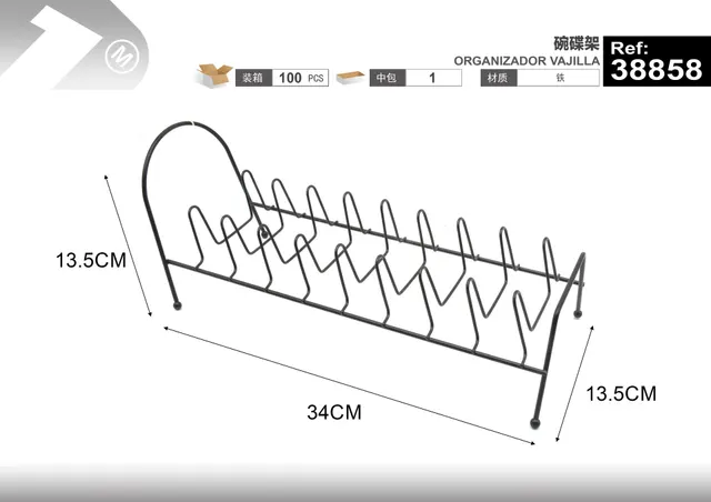 Escurridor de platos de hierro forjado, modelo RACK34