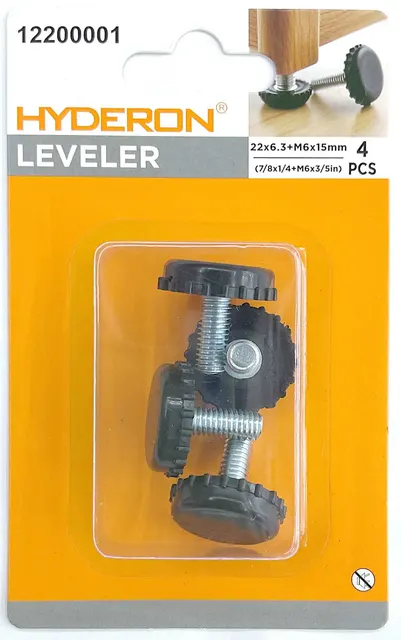 Pata ajustable, 22 × 6,3 mm, 4 piezas, modelo 12200001