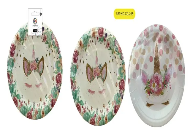 Bandejas de papel, 7 pulgadas, 8 piezas, modelo KD-CG-255