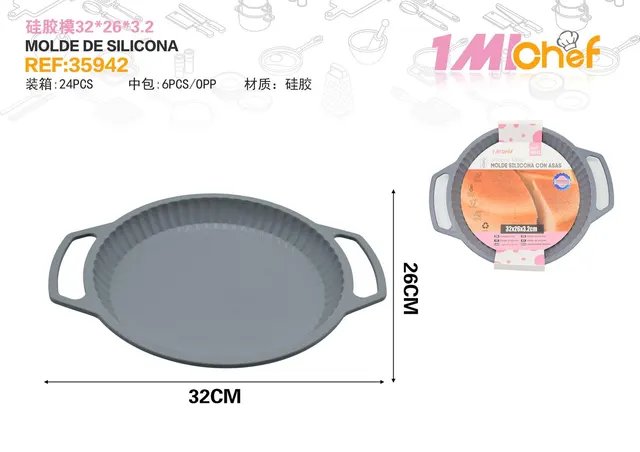 Molde de silicona para pastel, 32 × 26 × 3,2 cm