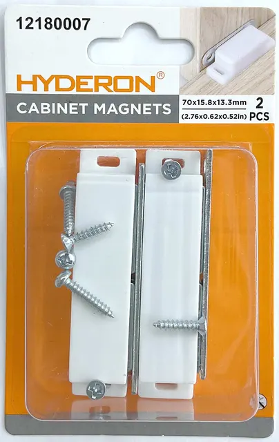 Tope con ventosa para puertas y gabinetes, 70 × 15,8 × 13,3 mm, 2 piezas