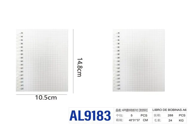 Cuaderno de bobina, modelo A6PP