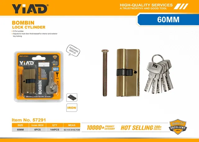 Cilindro para cerradura, 60 mm, ref. 57291