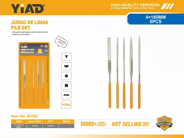 Serie de herramientas de desbaste, 4 × 160, 5 piezas, ref. 50755
