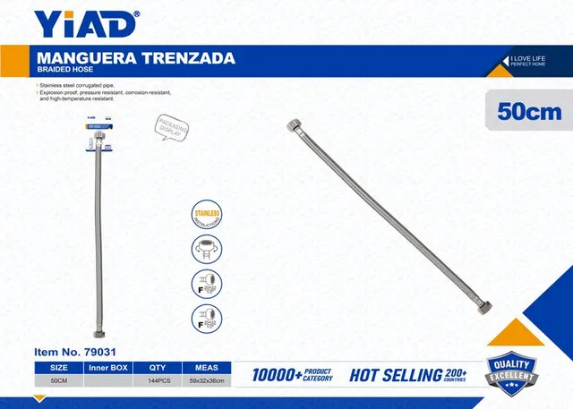Manguera trenzada, 50 cm, modelo YD79031