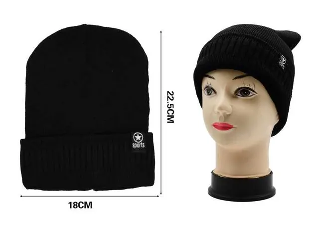 Gorros de peluche, color negro