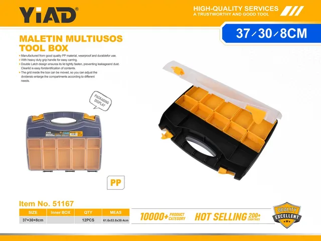 Caja de herramientas, modelo G-237, 37 × 30 × 8