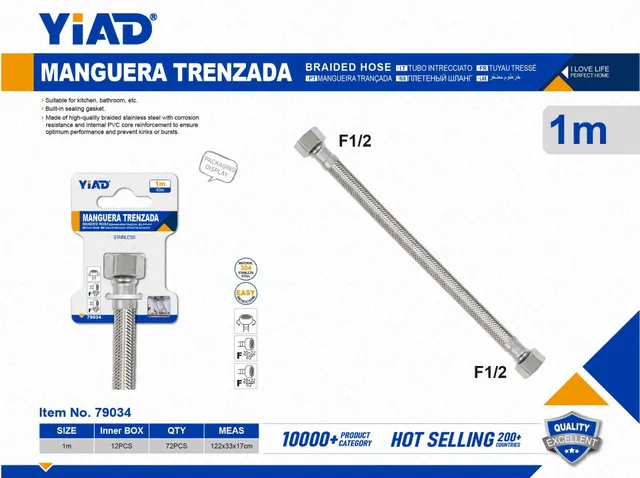 Tubo trenzado, 1 m, modelo YD79034