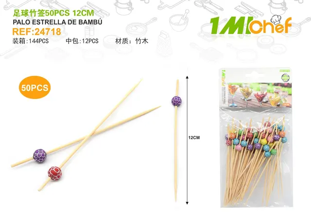 Brochetas para barbacoa, 12 cm, 50 piezas, ref. 24718