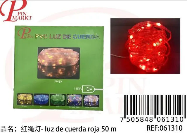 tira de luz, 50 m, color rojo