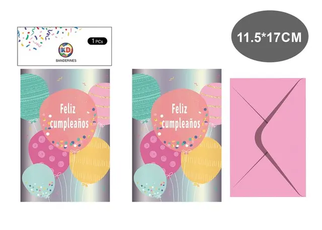 Tarjeta de felicitación, 11,5 × 17 cm, modelo KD-ST-105