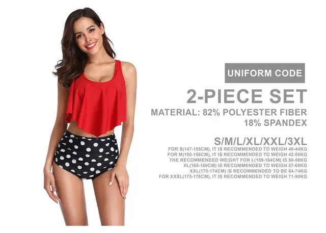 Traje de baño para mujer, colores rojo, negro y blanco, modelo QY1063-2