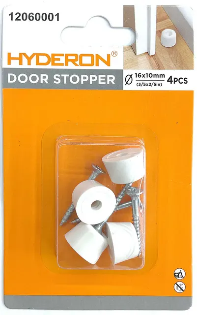 Topes para puertas, 16 × 10 mm, 4 piezas, color blanco