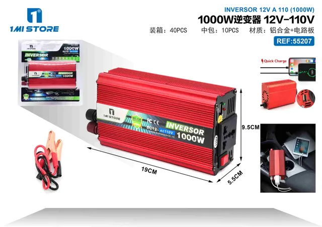 inversor, 1000 W, 12 V, 110 V