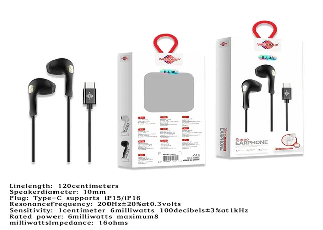 cable de auriculares, modelo 1EJ-38