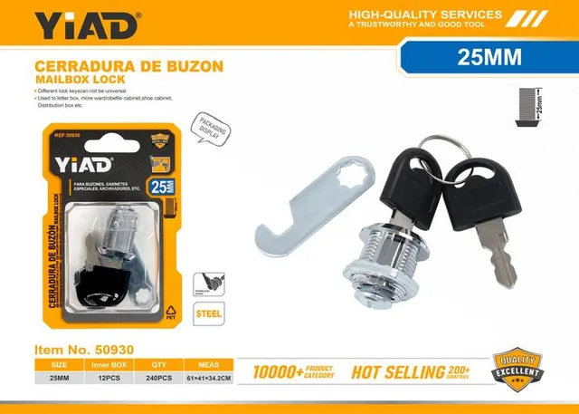 Cerraduras para buzón, 25 mm