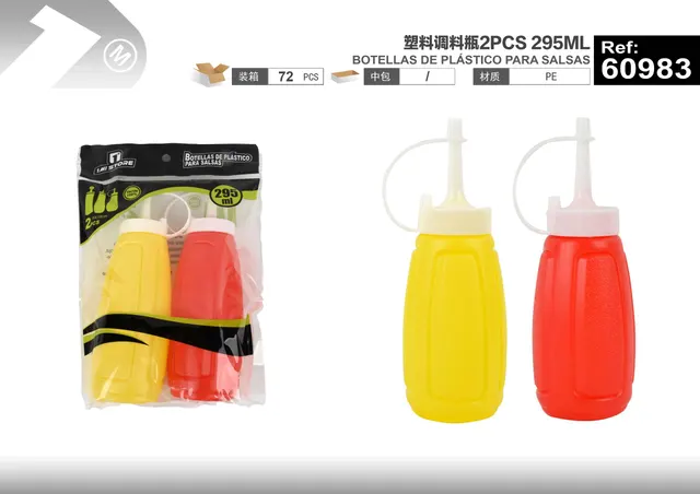 Botella para condimentos, 295 ml, 2 piezas