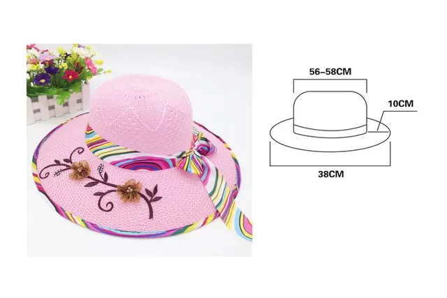 Sombreros para el sol, 38 cm, color rosado, modelo 130155