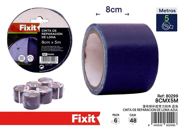 Cinta de reparación, 8 cm, 5 m, color azul, ref. SJ80299