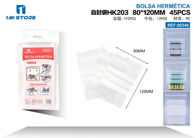 Bolsas para conservar alimentos, modelo HK20380, 45 piezas