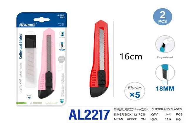 Cuchillo utilitario, 18 mm, 5 piezas