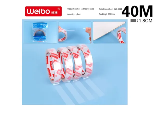 Cinta adhesiva, 1,8 × 40, color blanco