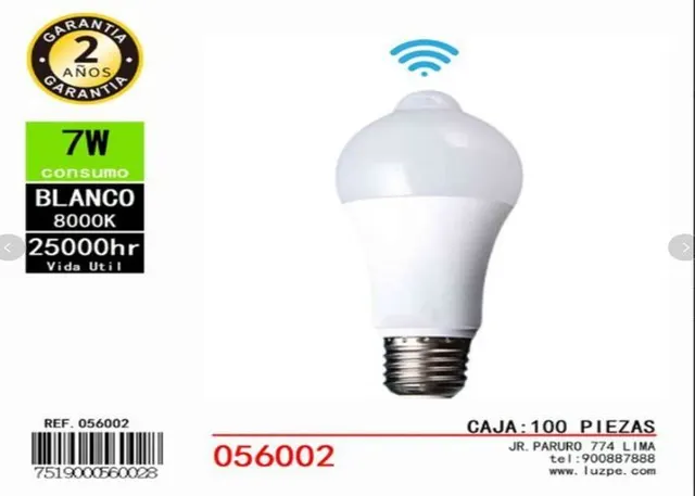 Luz del sensor de movimiento, 7 W, color rojo