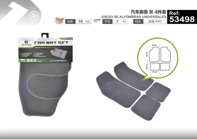 Alfombrillas de coche, 400 g, color gris