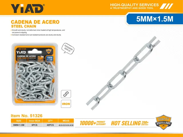 Cadenas, 5 mm, 1,5 m