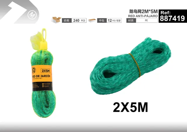 Malla para aves, 2 m, 5 m