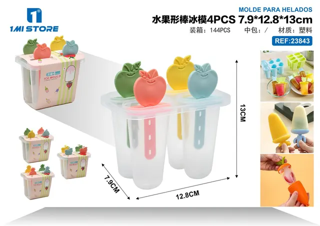 Molde para cubos de hielo, 4 piezas, ref. 23843