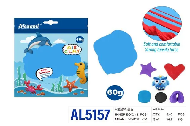 barro espacial, 60 g, color azul, modelo AL5157