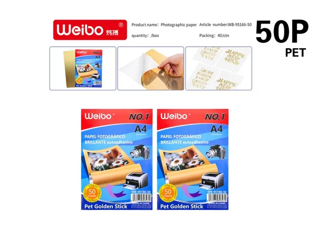 notas adhesivas, color dorado, modelo WB-95166-50