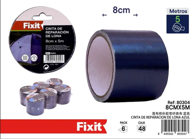 Cinta de reparación, 8 cm, 5 m, color azul, ref. SJ80304