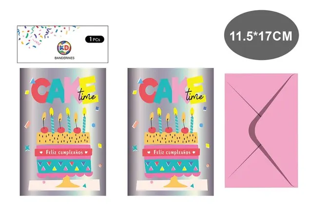 Tarjeta de felicitación, 11,5 × 17 cm, modelo KD-ST-104