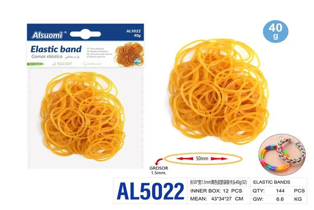 Goma, 1,5 mm, 40 g, color amarillo, modelo AL5022