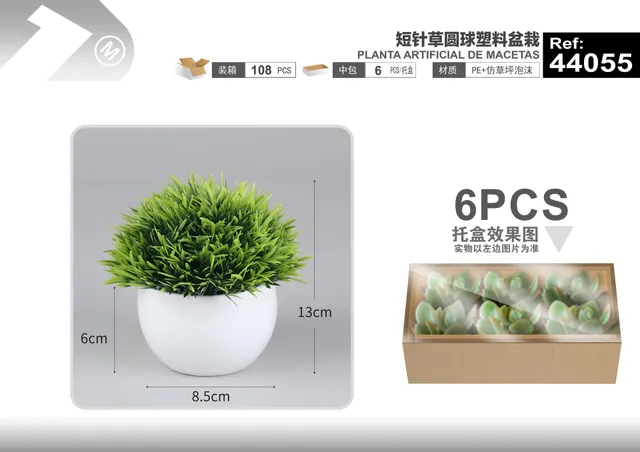 Plantas y césped decorativos, 13 cm, modelo 44055