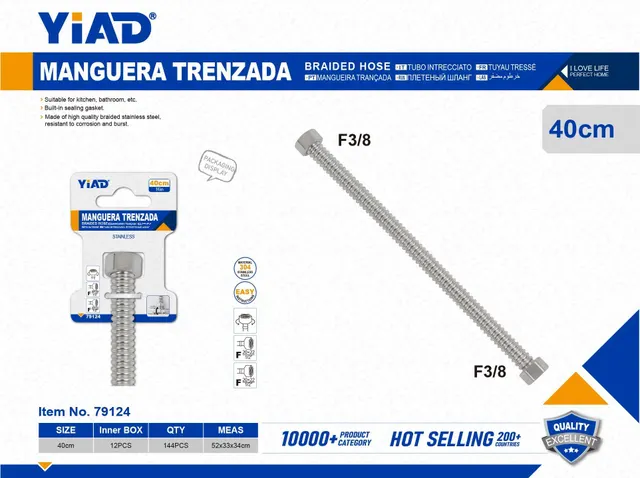 Tubo trenzado, 40 cm, modelo YD79124