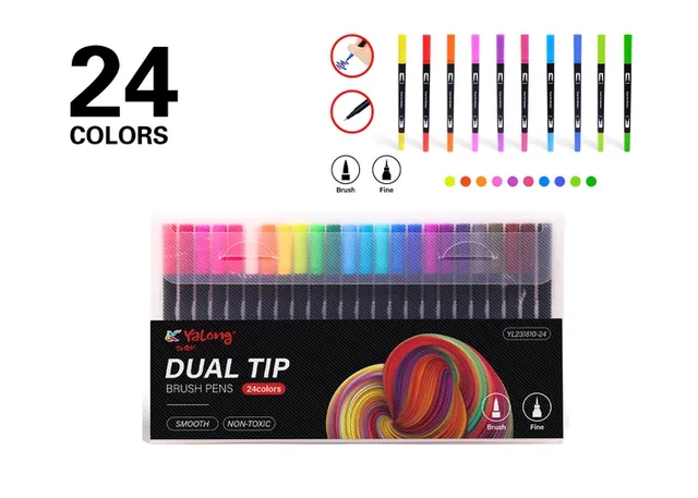 Pluma de dibujo, color negro, modelo YL231810-24